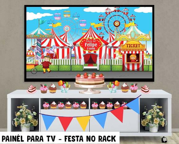 Painel de Festa para TV Circo Festa no Rack - Digital