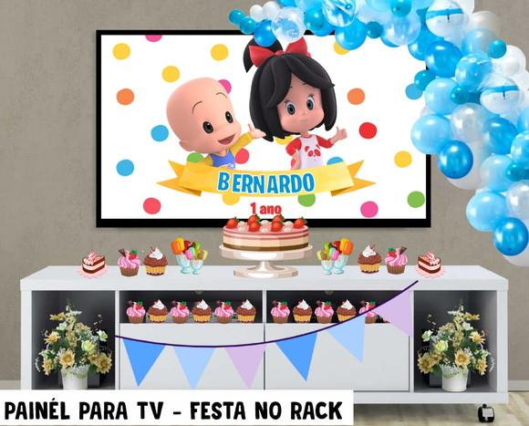 Painel de Festa para TV Cleo e Cuquin Rack - Digital