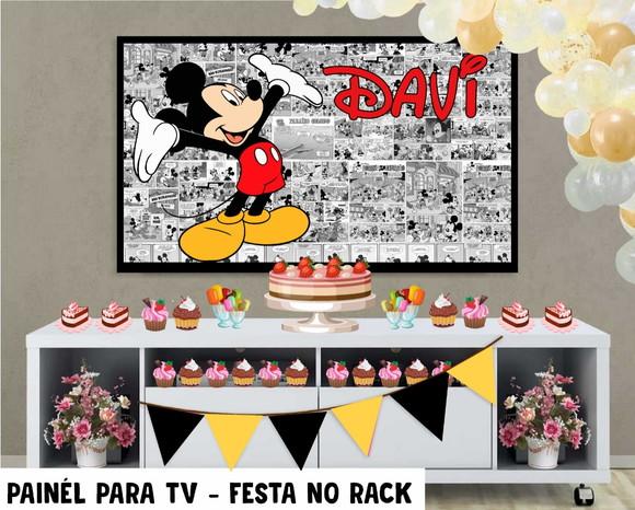 Painel de Festa para TV Mickey Festa no Rack - Digital