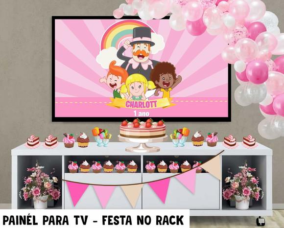 Painel de Festa para TV mundo bita Festa no Rack - Digital