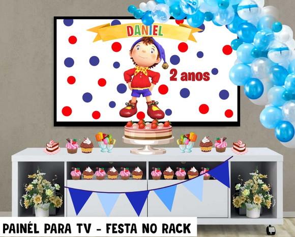 Painel de Festa para TV Noddy Festa no Rack - Digital