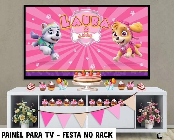 Painel de Festa para TV Patrulha Canina festa Rack - Digital