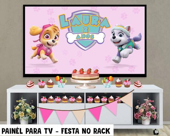 Painel de Festa para TV Patrulha Canina festa Rack - Digital