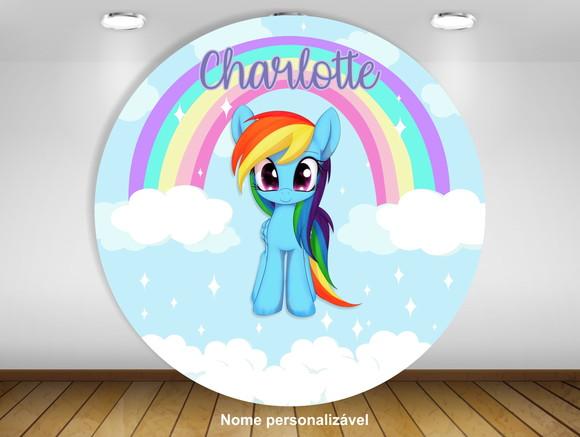 Painel de Festa redondo My Little Pony Rainbow Dash
