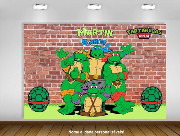 Painel de Festa Tartarugas Ninja 1,50x1m