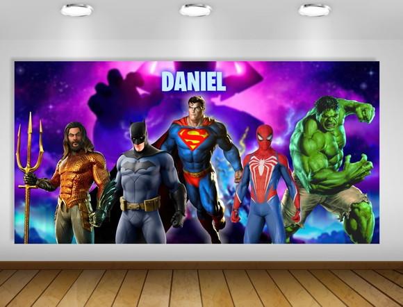 Painel de Festa Vingadores Liga da Justiça 2x1m