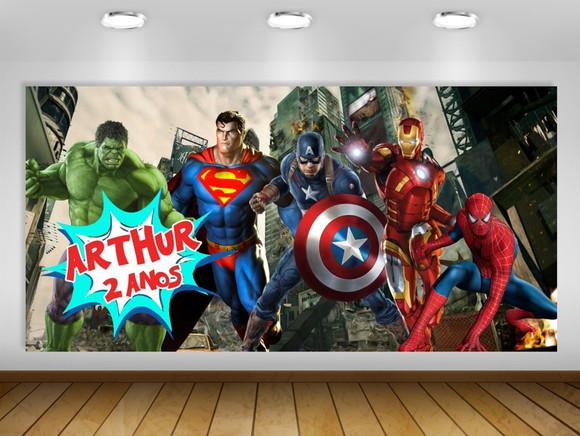 Painel de Festa Vingadores Liga da Justiça 2x1m