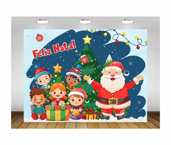 Painel de Natal Feliz Natal e as Crianças 1,50x1m