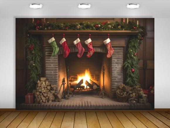 Painel de Natal Lareira 2x1,30m