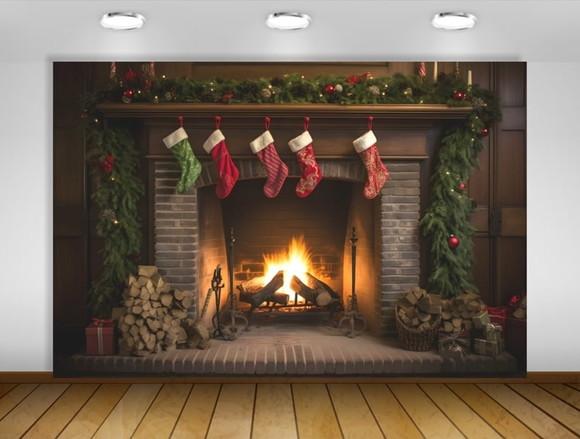 Painel de Natal Lareira 2x1,50m