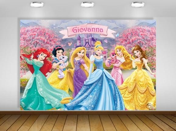 Painel de Festa Princesas Disney 1,50x1m