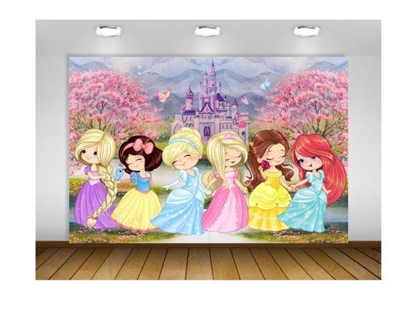 Painel de Festa Princesas Disney 1,50x1m