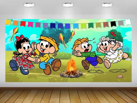 Painel Festa Junina Turma da monica 2x1m