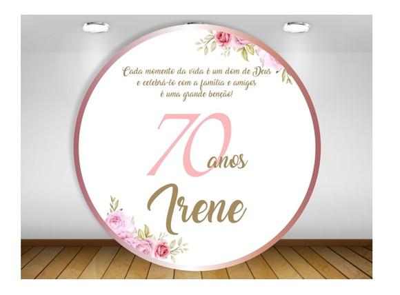 Painel Floral 70 Anos 1,50m - Impressão Lona