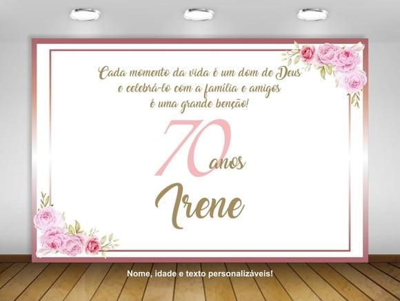 Painel Floral 70 Anos 2x1,50m