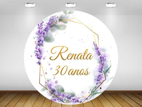 Painel Floral Lavanda 1,20m - Impressão Lona