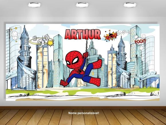 Painel Homem Aranha Bebê Baby 2x1m