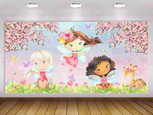 Painel Jardim das Fadas 2x1m