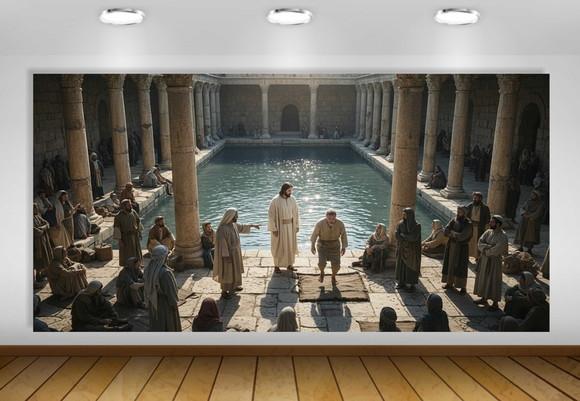 Painel Jesus Cena João 5 Jesus Cura Tanque de Betesda