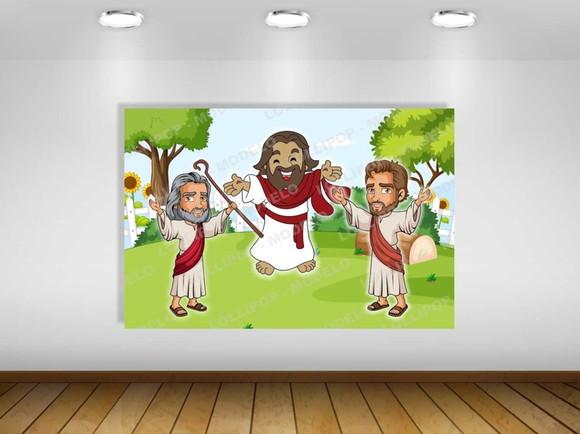 Painel Jesus Moisés Elias Monte da Transfiguração 2x1,50m