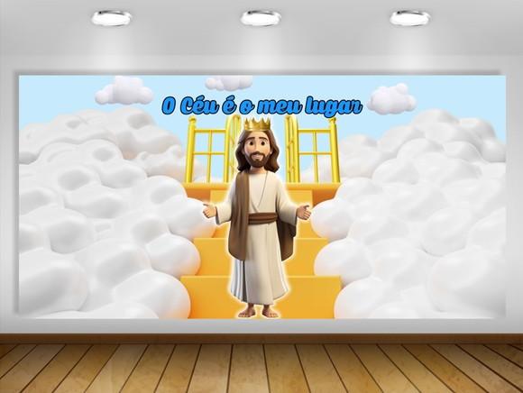Painel Jesus o Céu É o Meu Lugar 2x1m