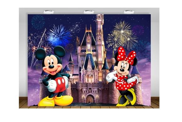 Painel Mickey e Minnie Castelo Disney Realeza 2x1,50m