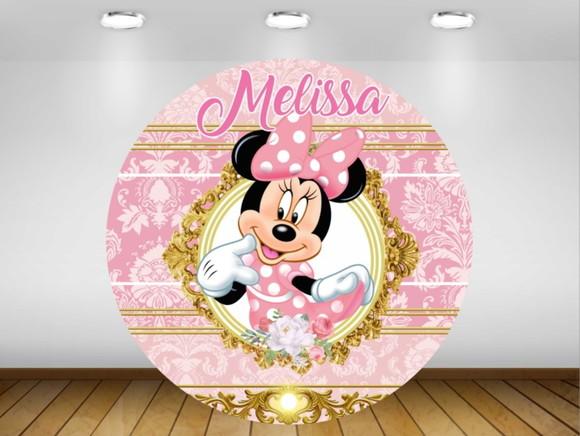 Painel Minnie Dourado 1,50m - Impressão Lona