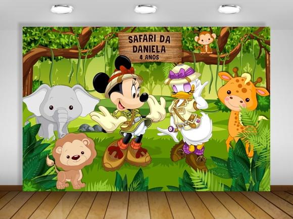 Painel Minnie e Margarida Safari Mickey Disney