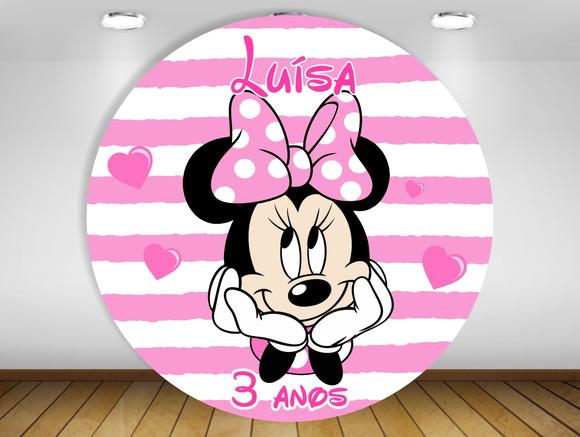 Painel Minnie Rosa 1,20m - Impressão Lona