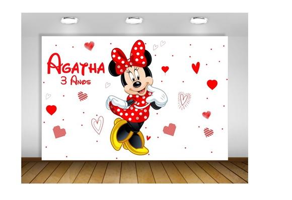 Painel Minnie Vermelha 1,50x1m