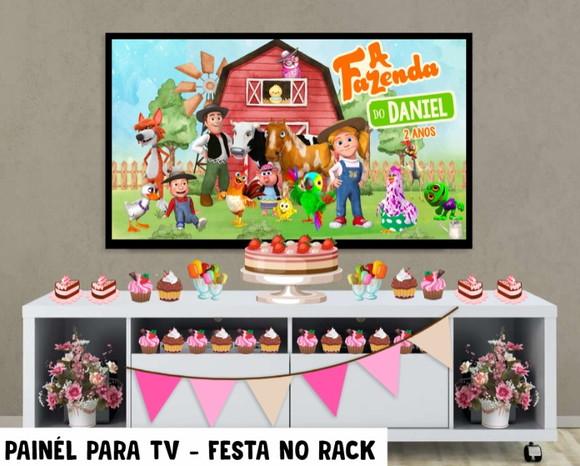 Painel para TV A Fazenda Do Zenon Festa no Rack - Digital