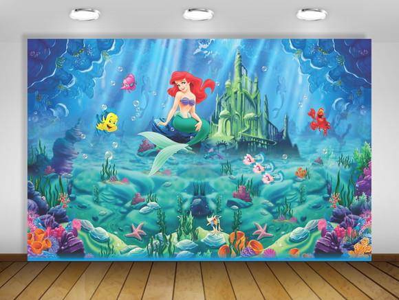 Painel Pequena Sereia Ariel 2x1,50m - Impressão Lona