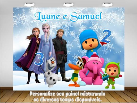 Painel Personalizado Fronzen e Pocoyo 1,50x1M - IMPRESSÃO