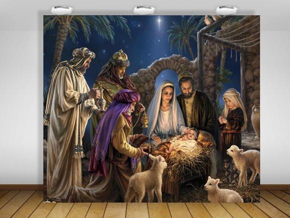 Painel Presépio de Natal 1,50x1,30m Impressão em Lona