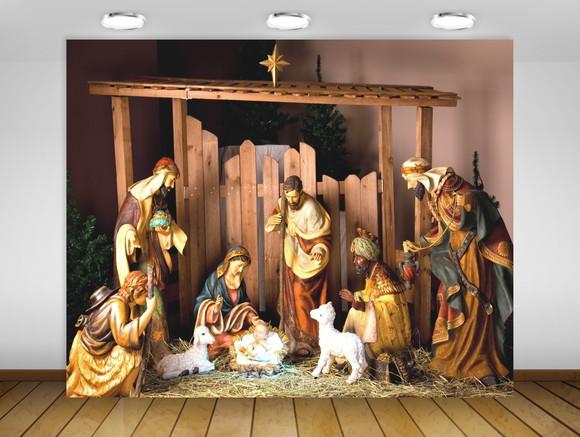 Painel Presépio de Natal Impressão em Lona 2x1,50m