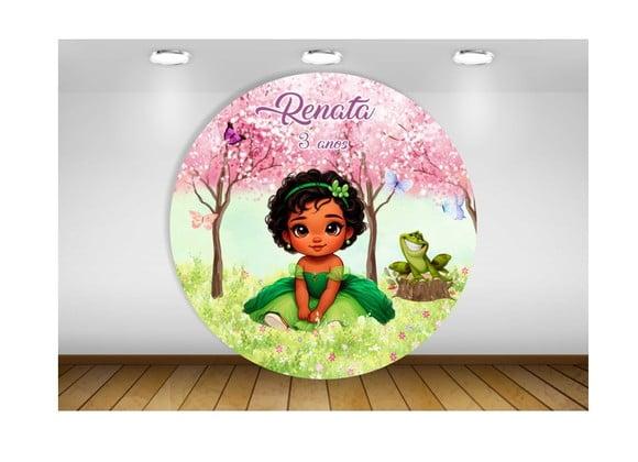 Painel Princesa Tiana Baby Jardim das Borboletas 1,50m