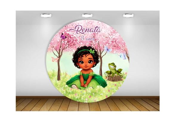 Painel Princesa Tiana Baby Jardim das Borboletas 1,20m