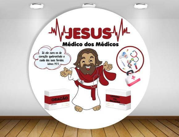 Painel Redondo Jesus Médico dos Médicos 1,20m