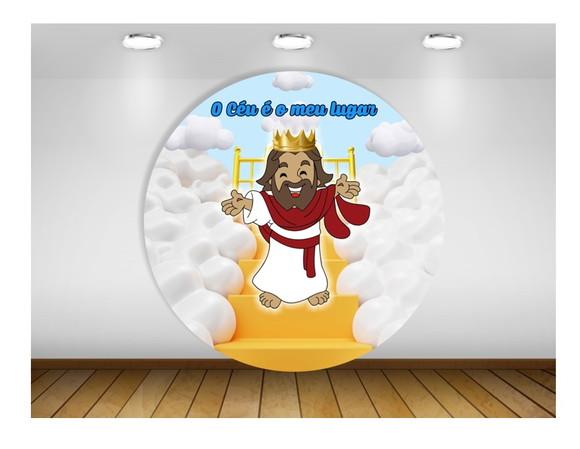 Painel Redondo Jesus o Céu É o Meu Lugar 1,50m
