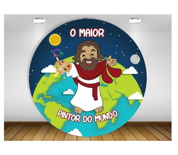 Painel Redondo Jesus Pintor do Mundo 1,50m