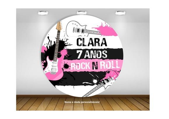 Painel Rock And Roll Rosa 1,50m - Impressão em Lona