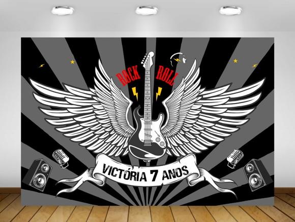 Painel Rock N Roll 1,50x1m - Impressão Lona