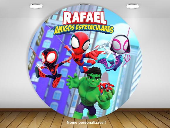 Painel redondo Spidey e Seus Amigos Espetaculares em Lona