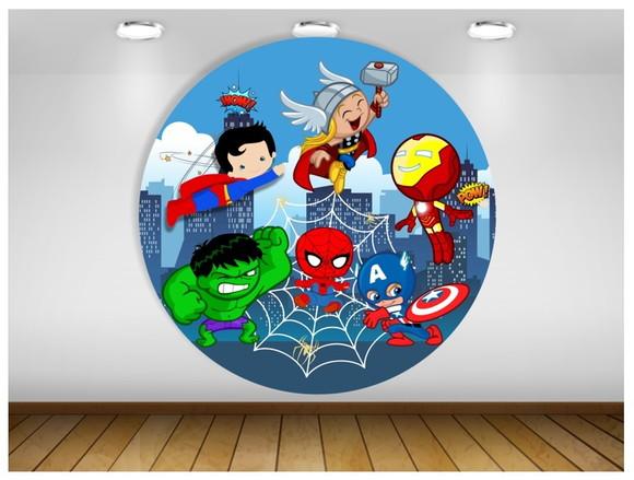 Painel Super Heróis Baby 1,20m - Impressão Lona