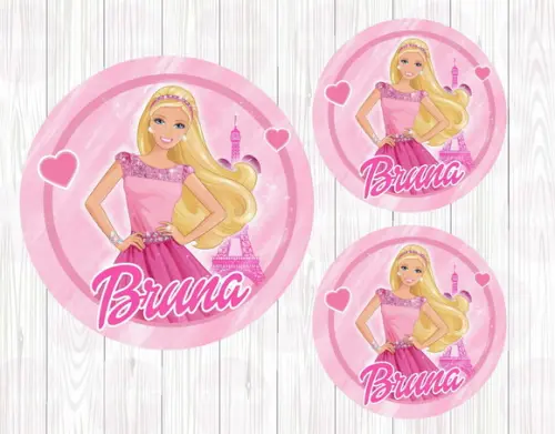 Barbie Adesivo de Tubete ou Latinha - Arte Digital