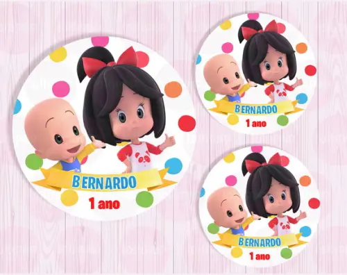 Cleo e Cuquin Adesivo de Tubete ou Latinha - Arte Digital