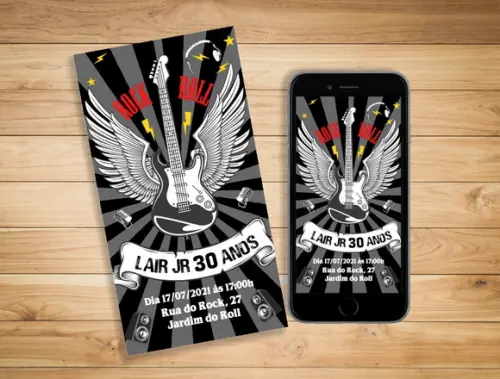 Convite digital rock and roll