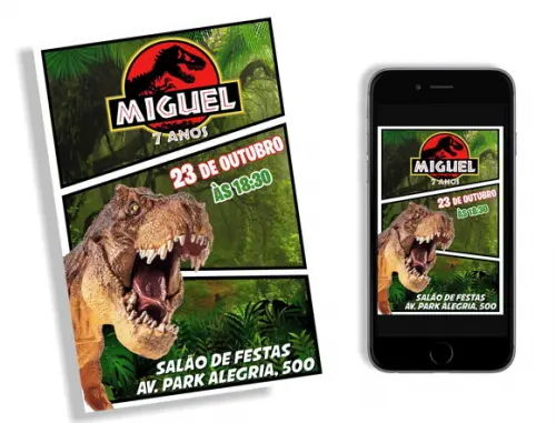 Convite Jurassic World Dinossauro Jurassic Park