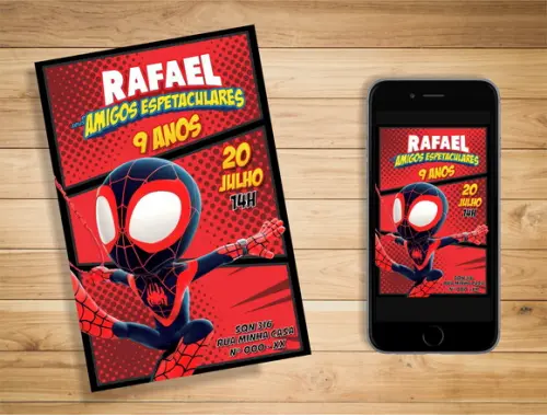 Convite miles morales spidey e seus amigos espetaculares