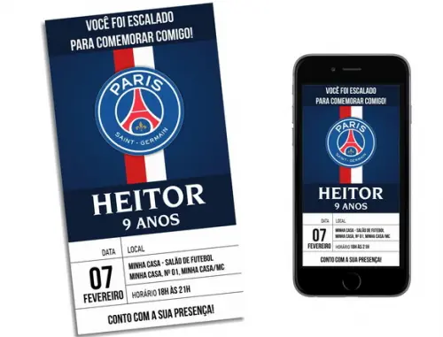 Convite Paris Saint-germain Psg - Digital